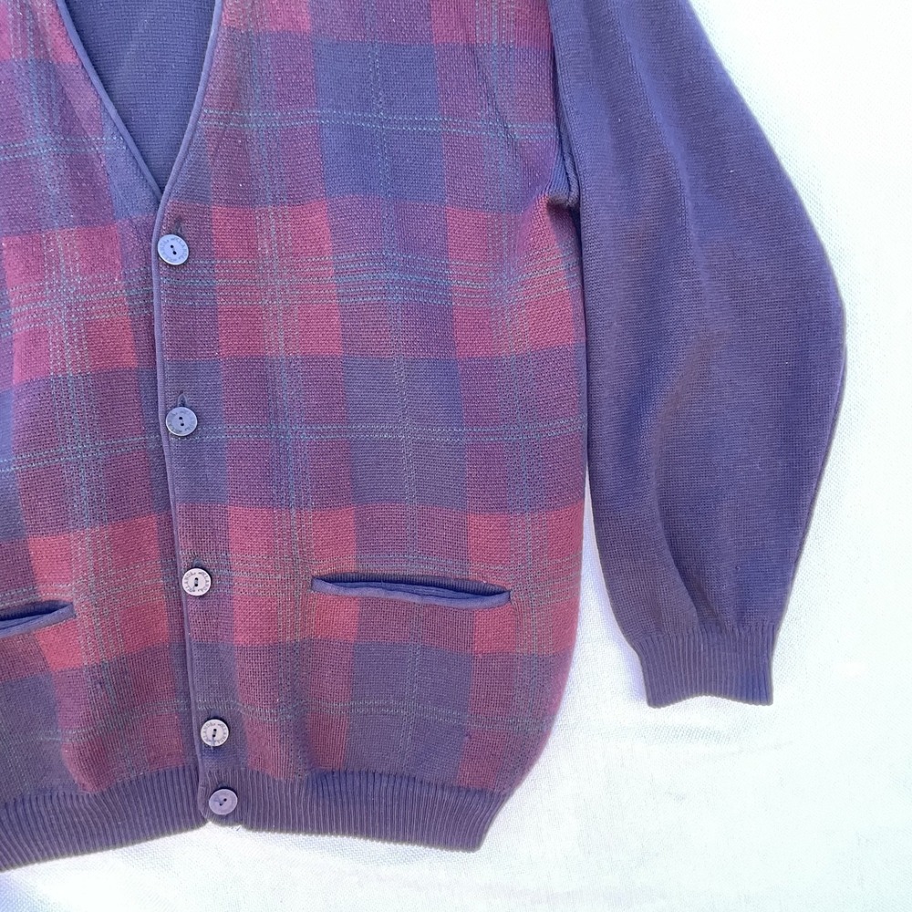 Vintage Aklanda 100% Wool Cardigan Grandpa sweater Knit Australian Made sz Large - Picture 6 of 11